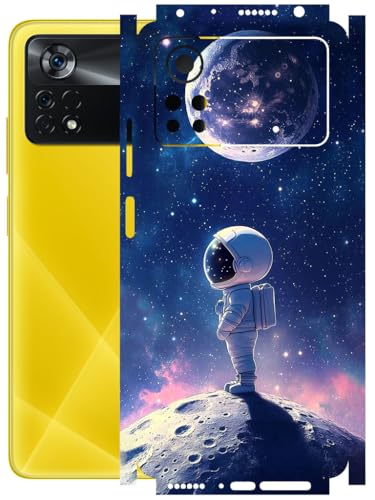 Image of AtOdds - Full Body Back Screen Guard Protector Film - Lamination Wrap Skin Sticker Compatible with Poco X4 PRO (5G) | Scratchproof Matte Finish (Moon)