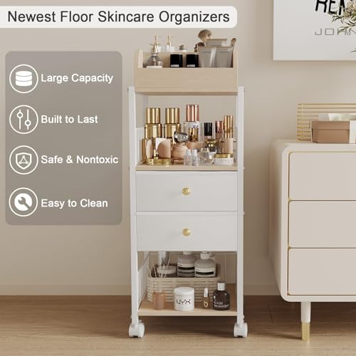 Makeup Organizer Storage Cart with Drawers and Casters