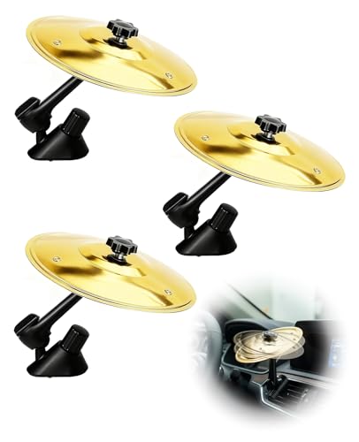 Waaqkid 3PCS Mini Car Cymbal Air Vent, Crash Drums Symbol for All Types of Vehicles (Gold)