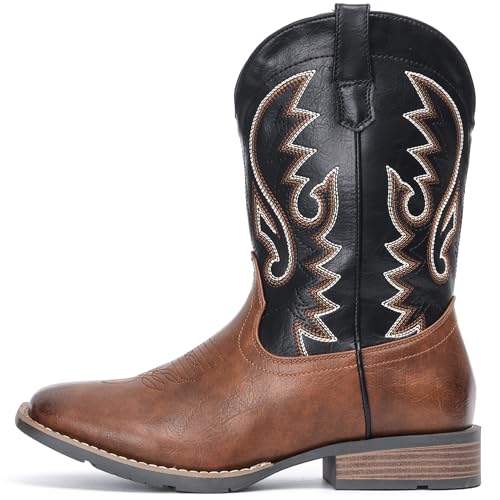 IUV Cowboy Boots For Men Western Boot Durable Fashionable Retro Classic Embroidered Pull On Slip Resistant Assorted Colors Boots3