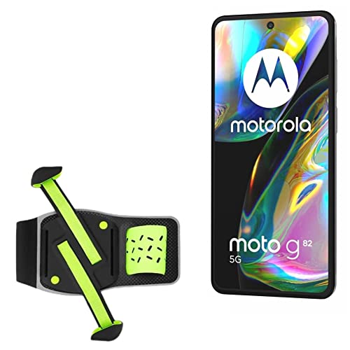 BoxWave Holster Compatible with Motorola Moto G82 - FlexSport Armband, Adjustable Armband for Workout and Running - Stark Green