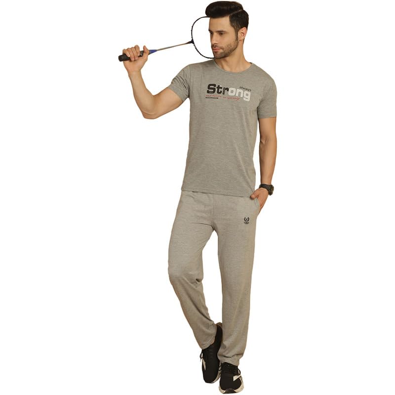 Image of VIMAL JONNEY White Cotton Printed CO-ORD Set Tracksuit for Men-T PRT 23 WHT D10 WHT. 02-P