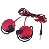Generic クリップ式有線イヤホン 3.5mm – 磁気ドライバー搭載 オーバーザイヤー設計 ランニング ヨガ ハイキングに適した軽量設計 (レッド)