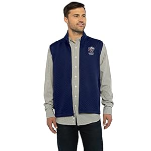 Men’s Collegiate Full Zip Quilted Vest, Liberty Flames, X-Large
