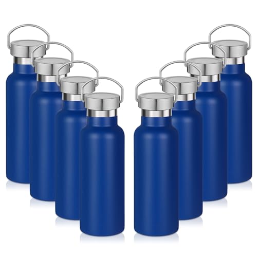 Leraverppy 17oz Kids Stainless Steel Navy Water Bottles With Leak-Proof Lid Hiker Double Wall Vacuum Metal Sweat-Proof Thermos Insulated Flask Reusable Metal Cup For School Travel Sports 8Packs