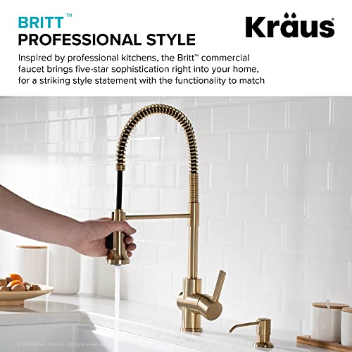 Image of Kraus KPF-1690BG Britt Kitchen Faucet, Brushed Gold