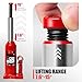 DNA Motoring 4 tons / 8818.5 lbs Lifting Automotive Welded Hydraulic Bottle Jack for Repair Vehicle, Pickup, Truck, w/Manual Handle, Red,TOOLS-00352