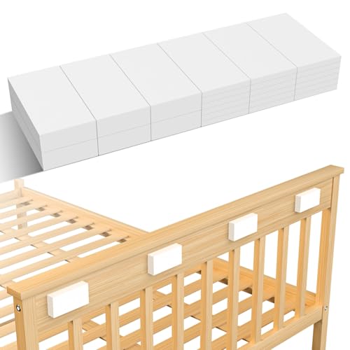 SARDVISA 24 Packs Furniture Wall Protector 6Pcs(0.6 Thick) + 18Pcs(0.2 Thick) EVA Foam Headboard Stoppers for Wall Bed Stoppers for Headboard Bed Frame & Wall Guards White Headboard Bumper