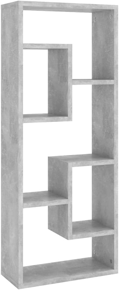 BOWEKAM ホーム&amp;ガーデン - ウォールシェルフ コンクリート グレー 36x16x90cm エンジニアードウッド家具