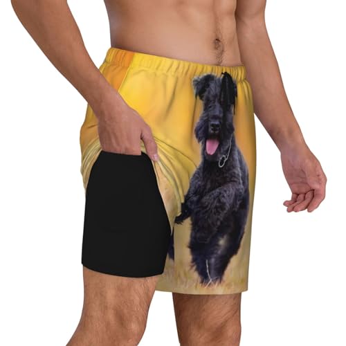 Schnauzer Men's Swimming Shorts Compression Lined Beach Shorts Double Layer Quick Drying Sports Shorts3