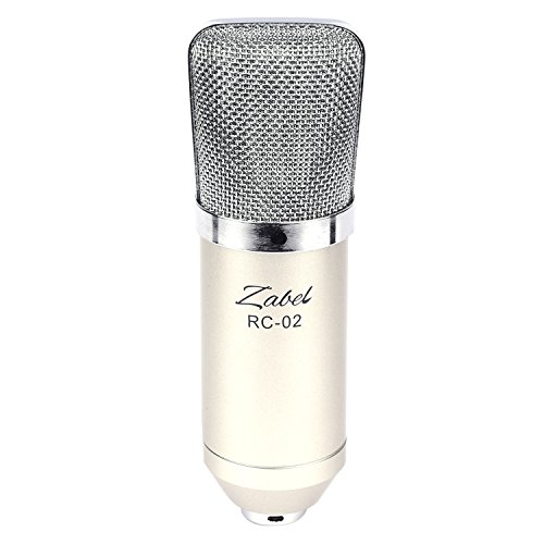 Image of Zabel Condenser Microphone With Shock Mount And Foam Shield - Silver