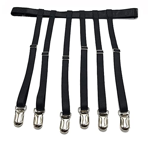 Simplicity Sexy Suspender Garter Belt, Adjustable Garter Belt Straps For Thigh High Stockings, Socks, Waist , Knee Pads With 6 Black Metal Clips Clasps #TOP6