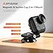 AMAZEAR Magnetic Mount for Insta360 GO Ultra Accessories, Insta 360 Magnet & Suction Holder 2-in-1 Adapter Bracket, Quick-Release, Adjustable Aluminum Metal Base Stand, Ultra-Thin, Black