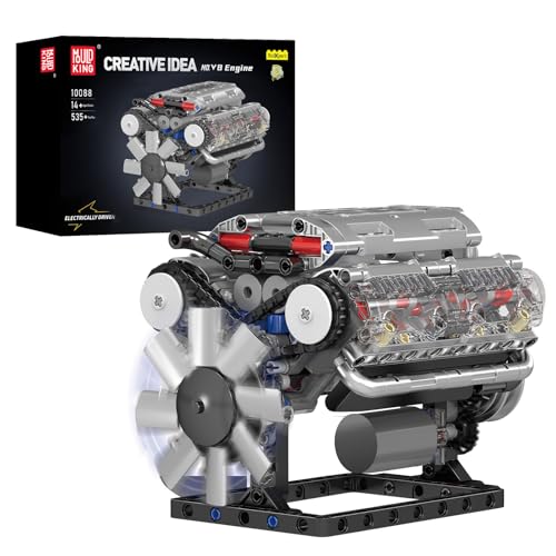 Mould King 10088 Technik V-8-Motor Bausteine Modell, 535 Teile Engine...