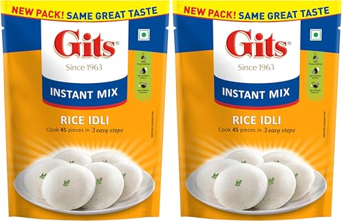 Image of Gits Instant Rice Idli Breakfast Mix, Makes 45 Per Pack, Pure Veg, Authentic South Indian Breakfast Recipe, 500g (Pack of 2)