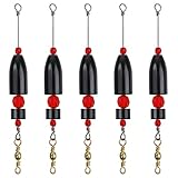 Carolina Rig for Fishing, 5pcs Bass Fishing CRR Carolina Ready Rigs with Fishing Weights Sinkers Size 1/4 3/8 1/2 3/4 1oz Saltwater Fishing Rigs Catfishing Tackle