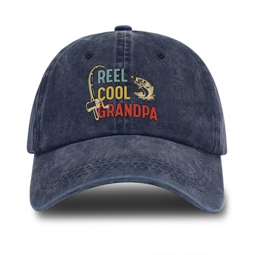 Image of Fishing Adjustable Cotton Baseball Cap, Funny Trucker Hat Gift for Men Women Grandpa Dad Fishing Lover Fisherman