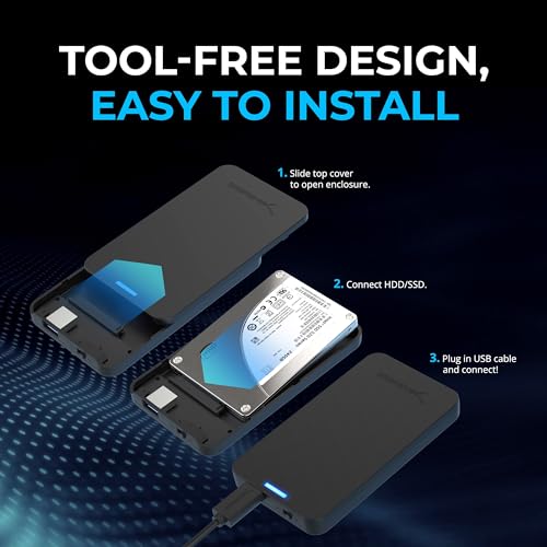 Image of SABRENT 2.5 Inch SATA to USB 3.0 Tool Free External Hard Drive Enclosure [Optimized for SSD, Support UASP SATA III] Black (EC-UASP)