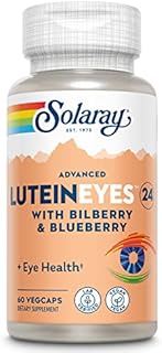 Solaray Advanced Lutein Eyes 24mg with Bilberry Extract and Blueberry Extract, Eye & Macular Health Support Supplement Supplying Zeaxanthin from Marigold, Vegan (60 Servings, 60 VegCaps)