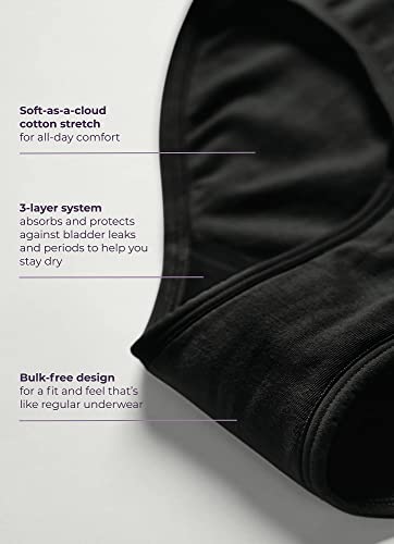 Jockey Women's Underwear Worry Free Cotton Stretch Moderate Absorbency Brief, Black, L - image 6