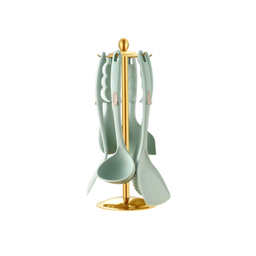 Set di utensili da cucina in silicone Cucchiaio da minestra per spatola da cucina nordica in oro verde speciale per pentole antiaderenti Forniture da cucina per la casa