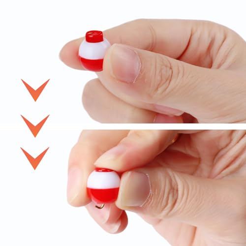 Image of Coopay 15pcs-50pcs /lot Fishing Bobbers Floats Set Hard ABS Snap on Red /White Float Bobbers Push Button Round Buoy Floats Fishing Tackle Accessories Size: 0.5 /1 /1.25 /1.5 /2 Inch