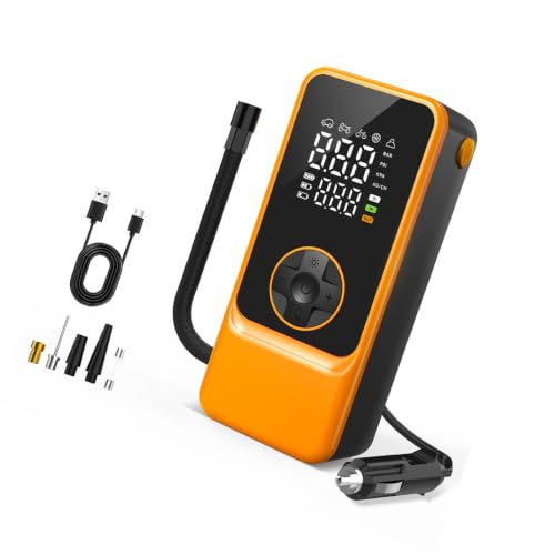 Compresor de aire compacto de 150 PSI con batería recargable e iluminación LED para coche y bicicleta