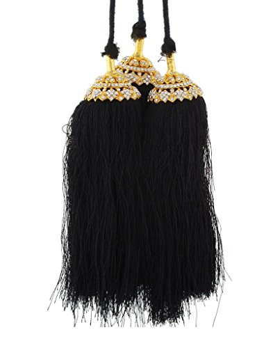 Gold Plated With White Stones Of Black Jada Kunjalam For Women/Girls