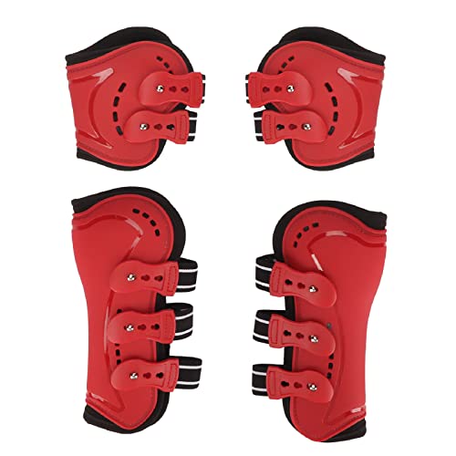 Phefop Botas Deportivas para Tendón de Salto con Frente Abierto para Caballo, Botas para Patas Delanteras de Caballo, Forro de Neopreno Transpirable con (Grande)