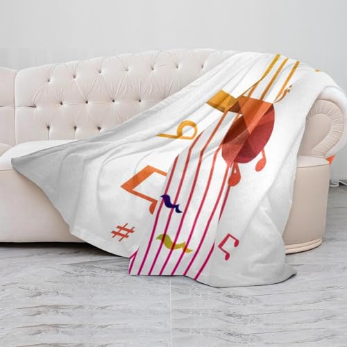 Couverture polaire microfibre sur le thème musique idée cadeau originale - 5