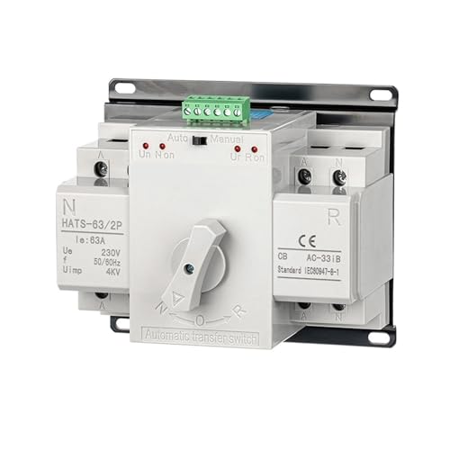 Commutateur de transfert automatique 63A inverseur source double puissance 2P 230VAC - 2