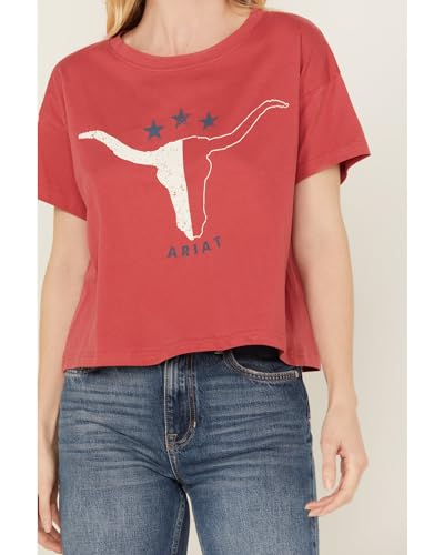 Image of ARIAT Women's Lone Star T-Shirt, Garnet Rose, X-Large