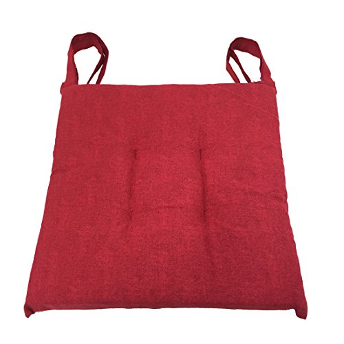 Euronovità - Juego de 4 cojines de color rojo, acolchados en el centro, 40 x 40 cm, grosor de 5 cm