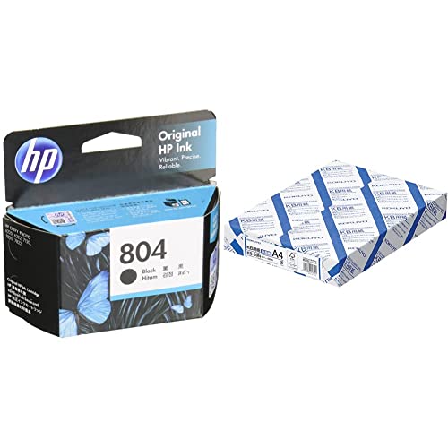 HP 804 純正 インクカートリッジ 黒 ブラック T6N10AA+コクヨ コピー用紙 A4 500枚