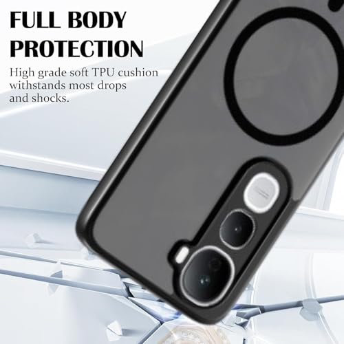 Image of Back Cover for Vivo Y400 5G, Cover Translucent PC + Soft TPU Bumper Case with Magnetic Support Shockproof Protection Mobile Case Cover (Vivo Y400)
