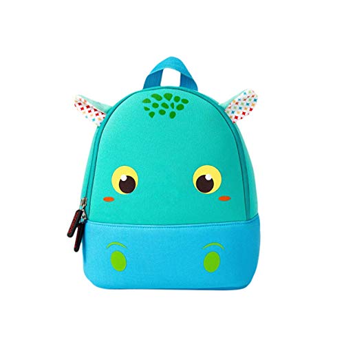 Neoprene Toddler Backpack Waterproof Animal Cartoon Mini Travel Bag for Little Girl Boy 1-6 Years (Hippo), Large, Traveling