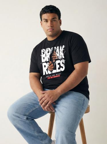 Image of Toodlegram Men Plus Size Printed Cotton T-Shirt for Men Regular Fit 3XL-10XL Half Sleeve
