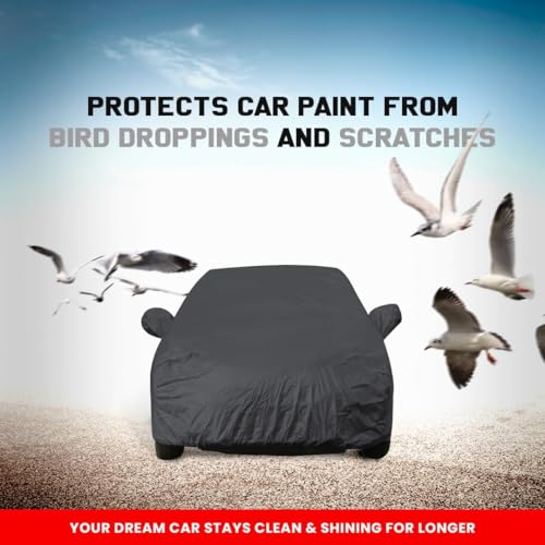 Image of Autofact Car Body Cover Compatible with Maruti Dzire 2025 Onwards | Triple-Stitched, Windproof with Buckle Belt, Elastic Hem, UV Protection, Scratchproof & Dustproof, Soft Feather-Like Fabric