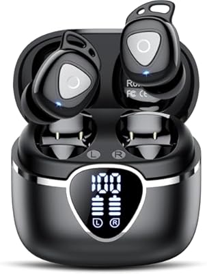 buwy - Auriculares Inalambricos Bluetooth 5.4 Cascos Inalambricos Bluetooth HiFi Estéreo con ENC Reducción de Ruido IP7 Impermeable audifonos con Pantalla LED 40H Mini Ultraligero Earbuds In-Ear Negro