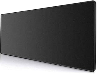 Smaige Extended Mouse Pad Large Gaming Mouse Pad- 35.4x15.7x0.12 inch Computer Keyboard Mouse Mat Non-Slip Mousepad Rubber Base and Stitched Edges for Game Players (Black)