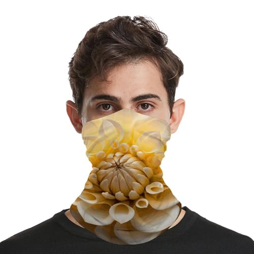Cuello pasamontañas cubrebocas transpirable a prueba de viento, blanco, estilo Dahlia, enfriante y antipolvo, bandana para hombre y mujer miniatura 3