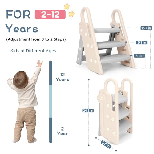 Guzoea B0D6BLLH1F Toddler Step Stool Foldable thumb #3