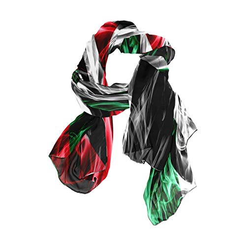 Oyihfvs Country Nation flag Woman Long Silk Scarf Soft Head Wrap Silk Shawl stole 6