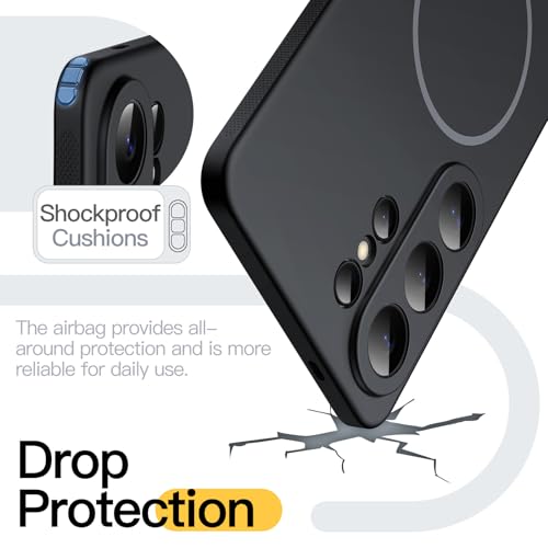 Image of JETech Slim Cover Case for Samsung Galaxy S26 Ultra, Compatible with MagSafe, Anti-Slip Grip & Full Camera Lens Protection, Soft TPU Protective Phone Cover, Shockproof (Black)