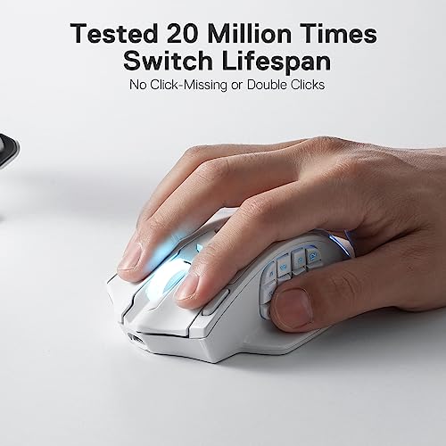 Image of Redragon M913 Impact Elite Wireless Gaming Mouse, 16000 DPI Wired /Wireless RGB Mouse with 16 Programmable Buttons, 45 Hr Battery and Pro Optical Sensor, 12 Side Buttons MMO Mouse