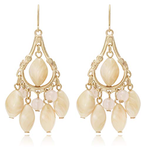 BONALUNA Los pendientes de gota de las mujeres de Bohemia de múltiples...