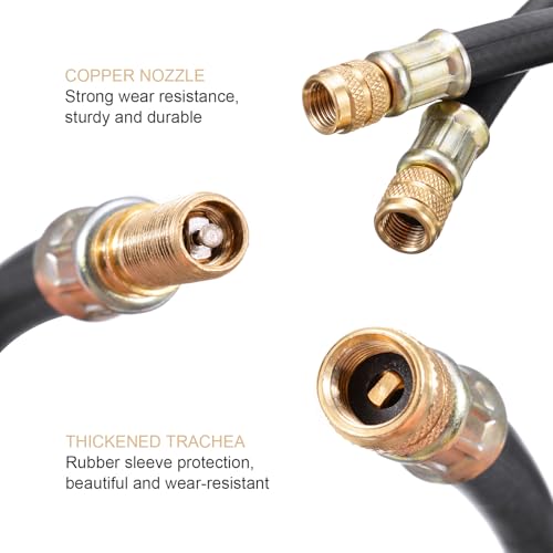 Image of 2 PCS Car Tire Valve Extensions, 8.25 Inch Flexible Car Tire Valve Extensions, Automotive Wheel Air Tire Valve Extension, Universal for Vehicles Trucks RVs (Black)