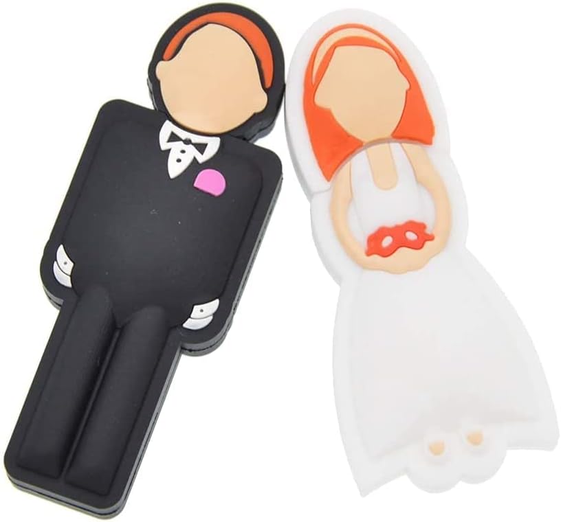 USB Flash Drive 8GB 2 Pack Wedding Gifts - Cute a Groom & a Bride USB 2.0 Memory Stick - Data Storage Pendrive with Gift Box by FEBNISCTE