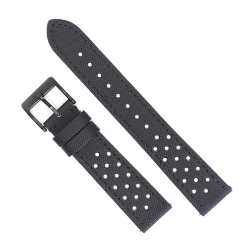 Correa de reloj anti sudor de tela de vela de 20mm perforada y de cambio rápido libre