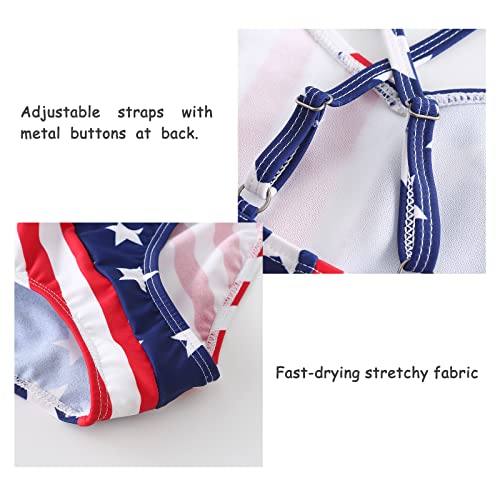 Image of Girls One Piece Swimsuits Hawaiian Floral Bathing Suit for Kids Adjustable Straps Swimwear 3-16 Years